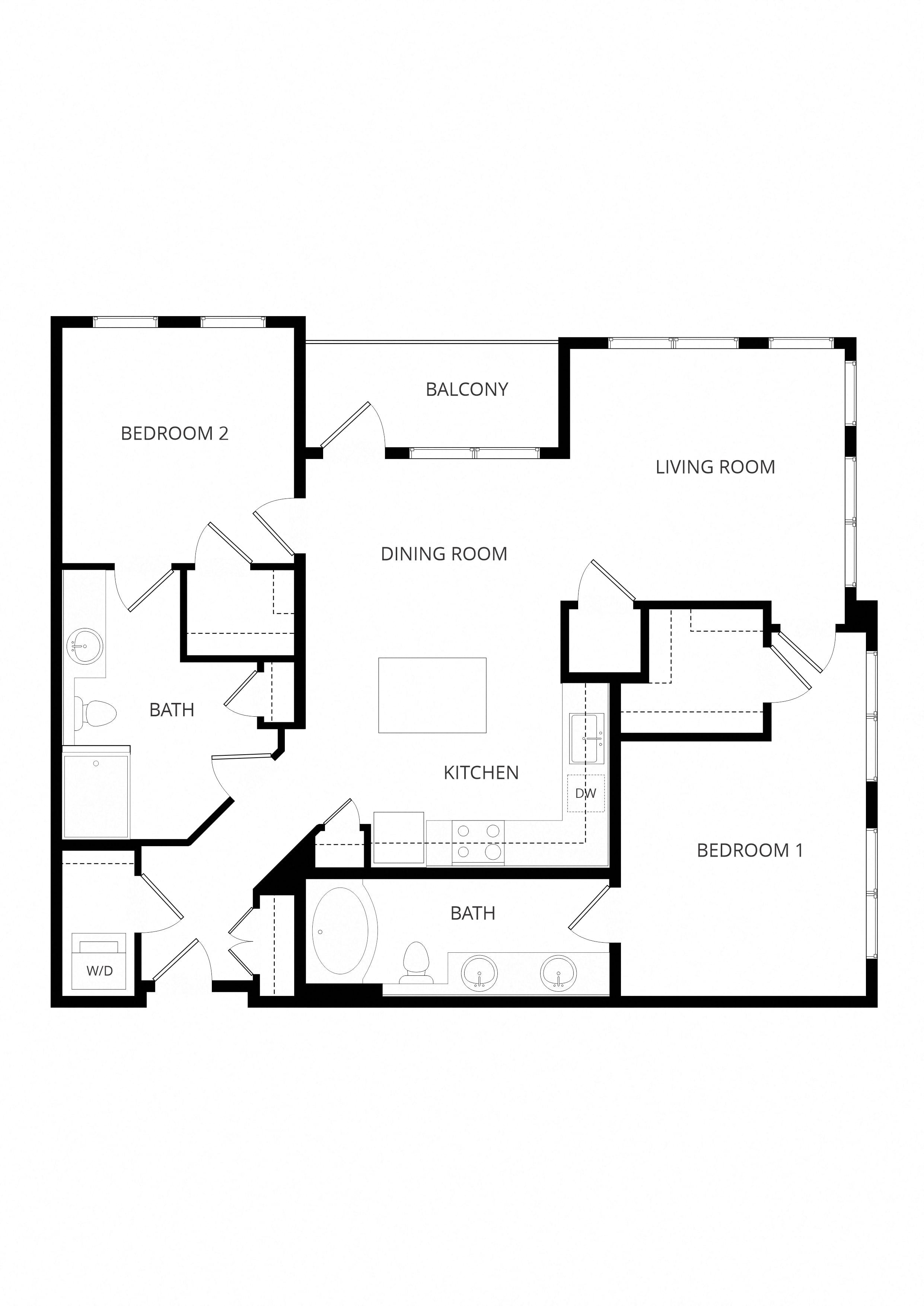 2x2 B2 floor plan